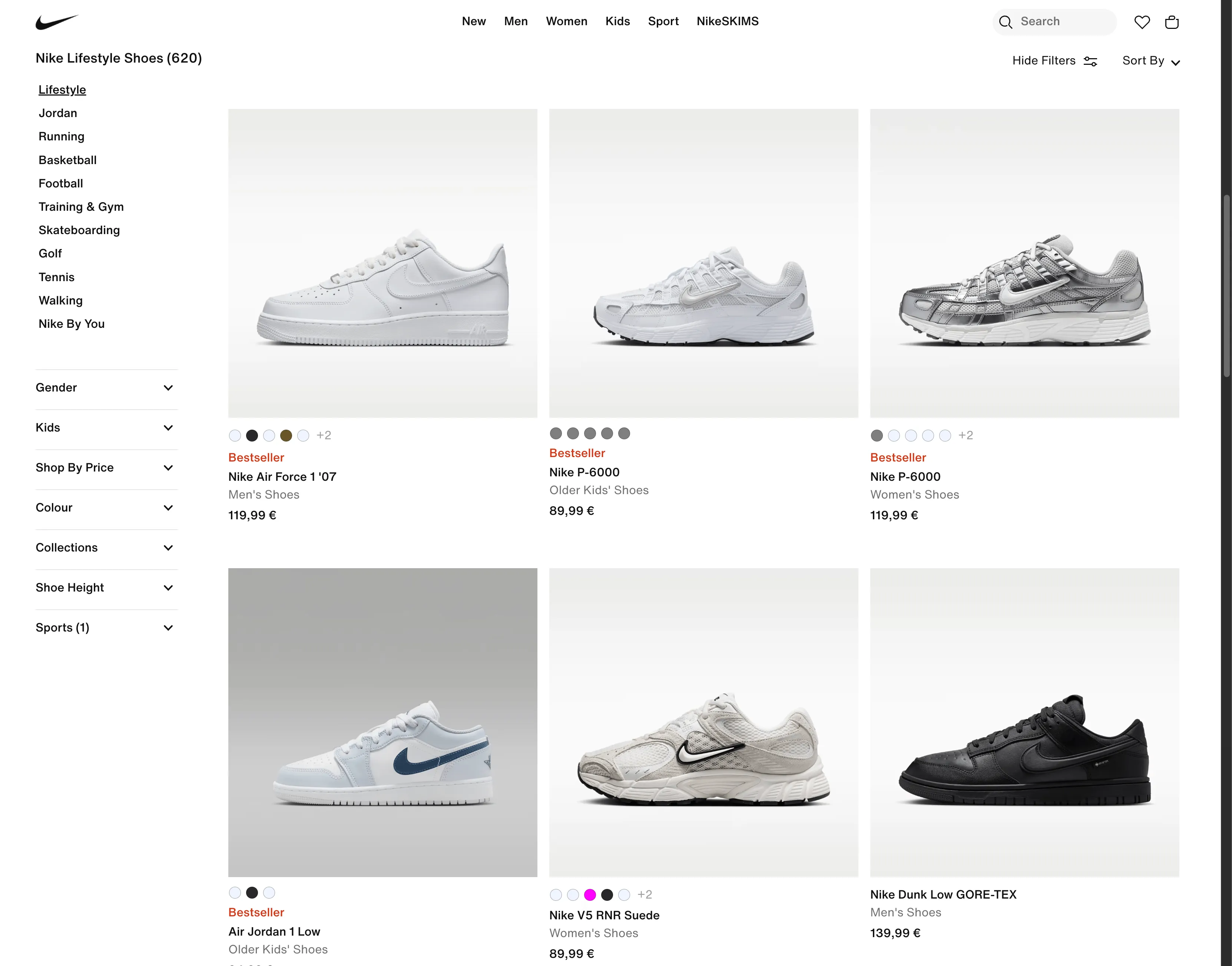 Marketplace product listing rendered by the HTTP API