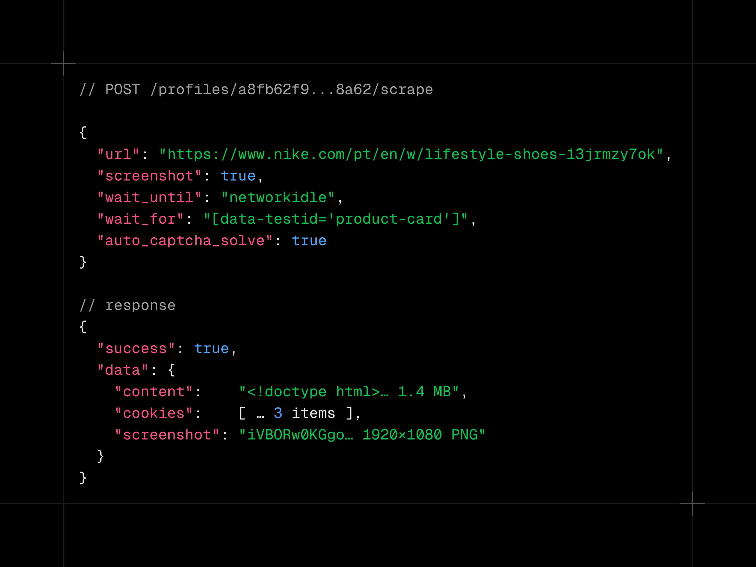 POST /render request and JSON response