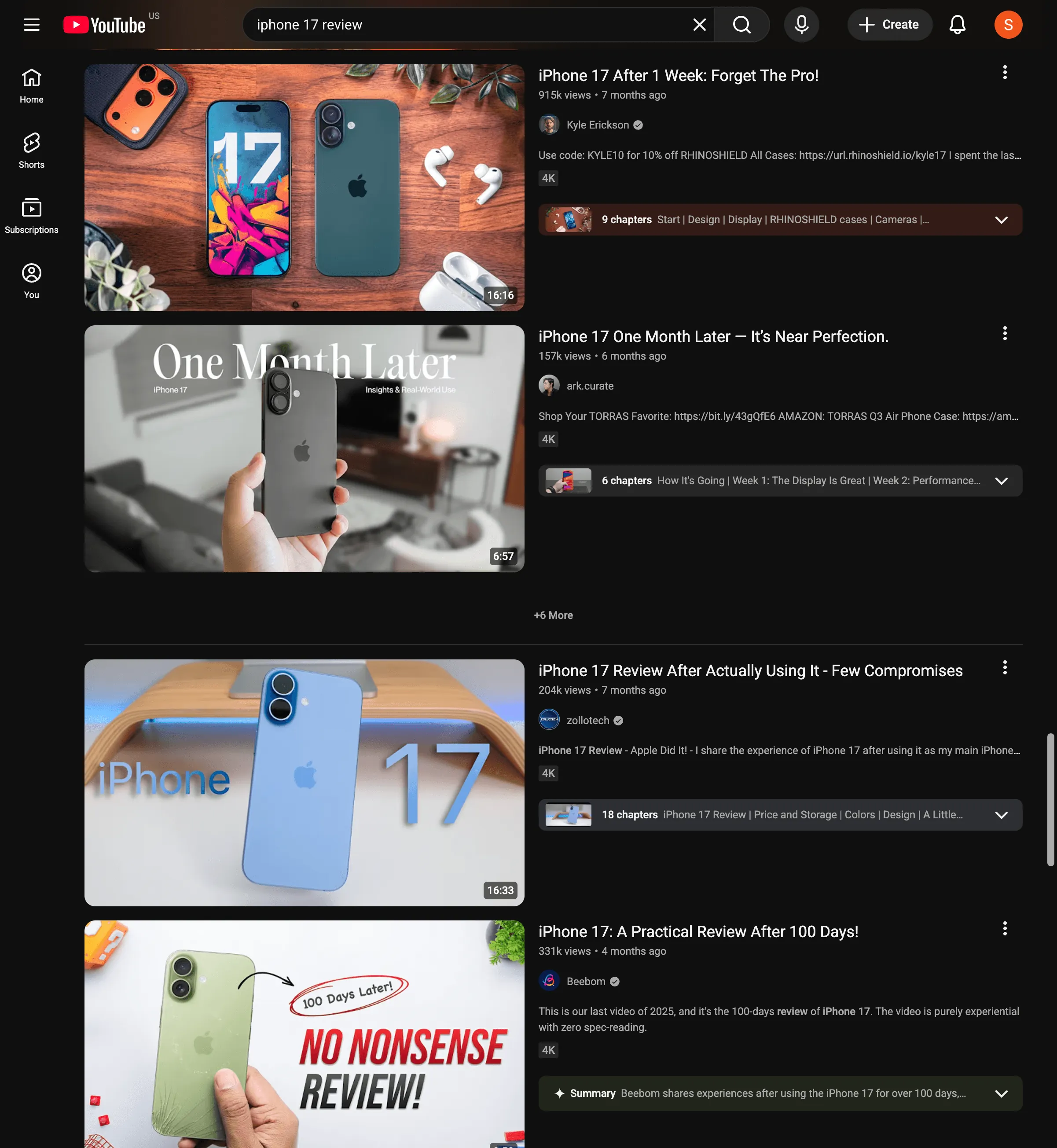 Rendered YouTube page returned by the HTTP API